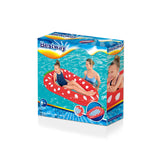 This image shows the box that this strawberry pool float comes in. 