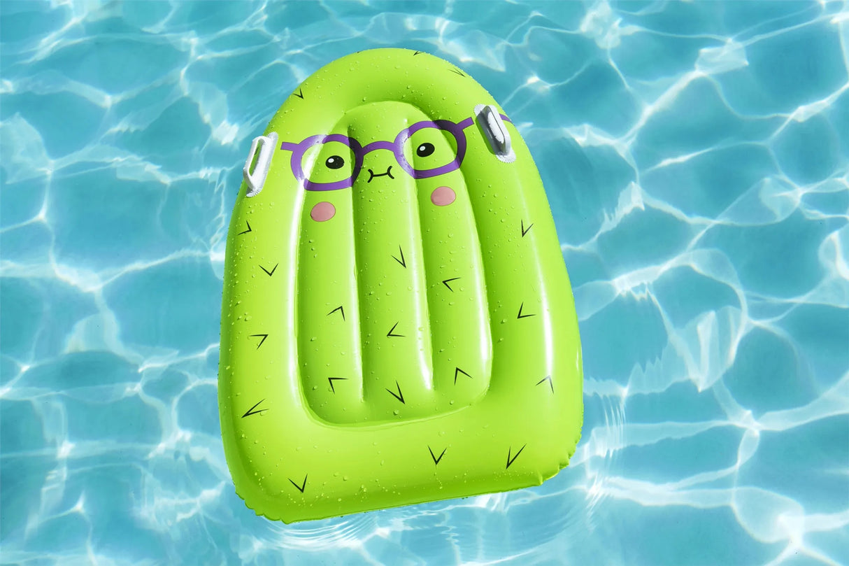 This is a lifestyle image showing the cactus surf rider float in the water.