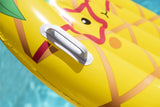 This is an up close view of the left handle on the pineapple float.