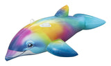 This image shows the dolphin ride-on float on a white background from a different angle.