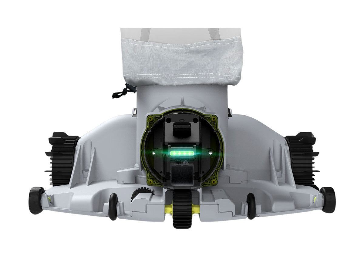 This image shows the robotic pool cleaner on a white background.