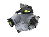 This image shows the robotic pool cleaner from a different angle on a white background.