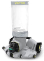 This image shows the robotic pool cleaner on a white backgorund.