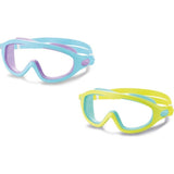 This image shows the two different color options for this swim mask on a white background.