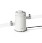 This image shows the cartridge filter pump, the two hoses and clamps on a white background.