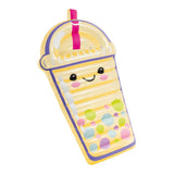 This image shows the inflatable boba pool float on a white background.