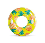 This image shows the pineapple inner tube on a white background. The inner tube is yellow with realistic-looking pineapples.