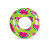 This image shows the watermelon inner tube on a white background. The inner tube is lime green with realistic-looking watermelon slices.