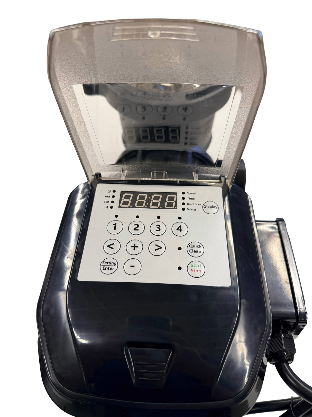 This image shows some of the buttons you can use on this pool pump.