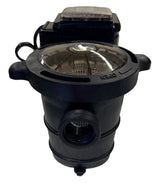 This image shows a different angle of the pool pump on a white background.