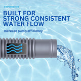 This image reads "Built for strong consistent water flow. Increases pump efficiency."