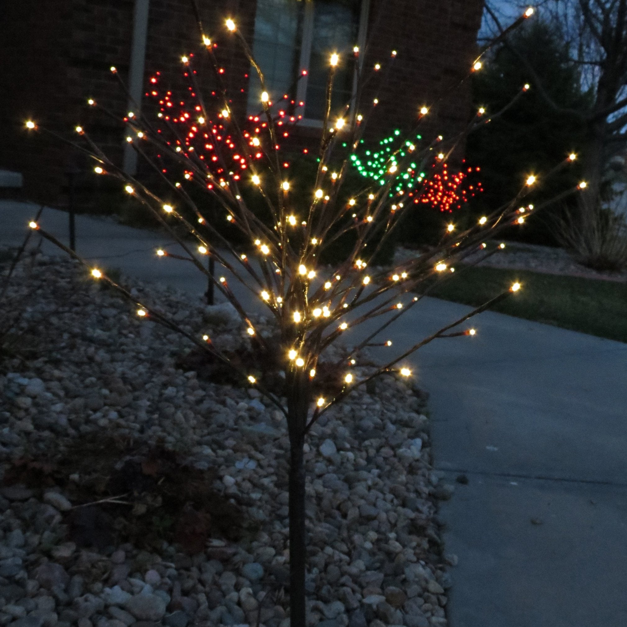 Double Twinkle Light Burst Ground Stake | Outdoor LED Decorations
