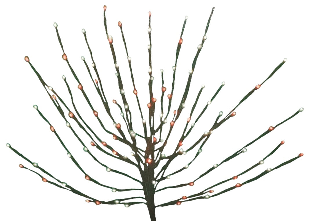 This image shows the red and pure white light burst decoration on a white background.