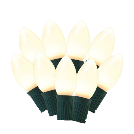 This image shows the ceramic white lights on a white background.