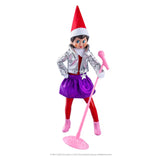This image shows the Scout Elf wearing the Pop Star outfit on a white background.