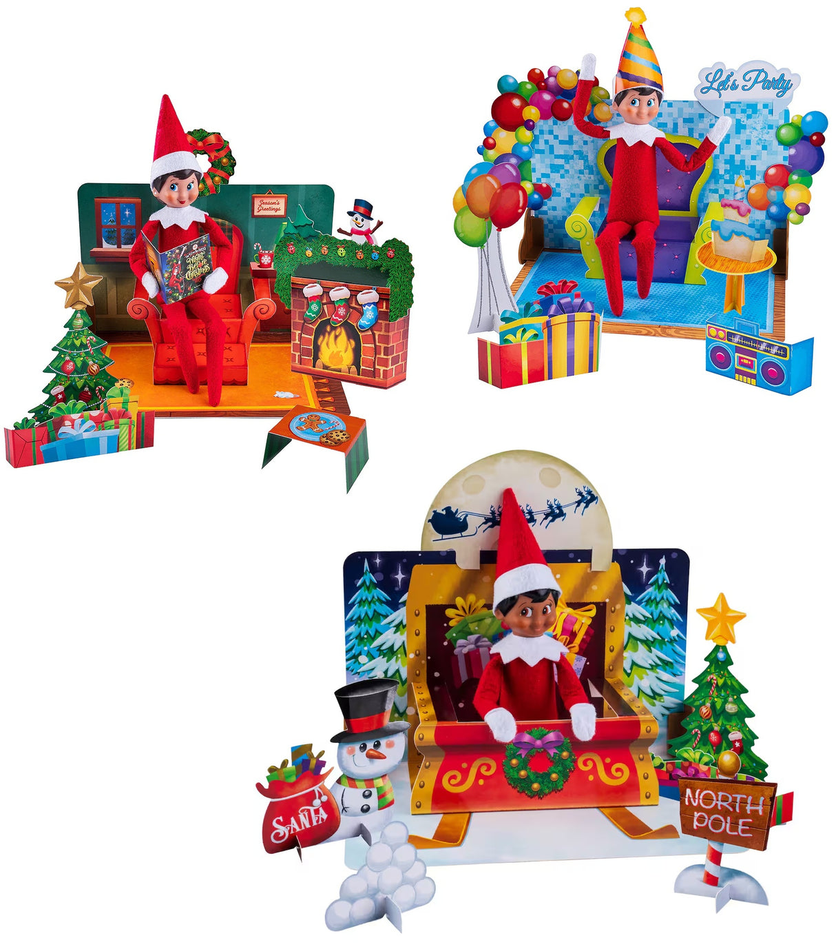 This compilation image shows the three different pop up photo backgrounds.