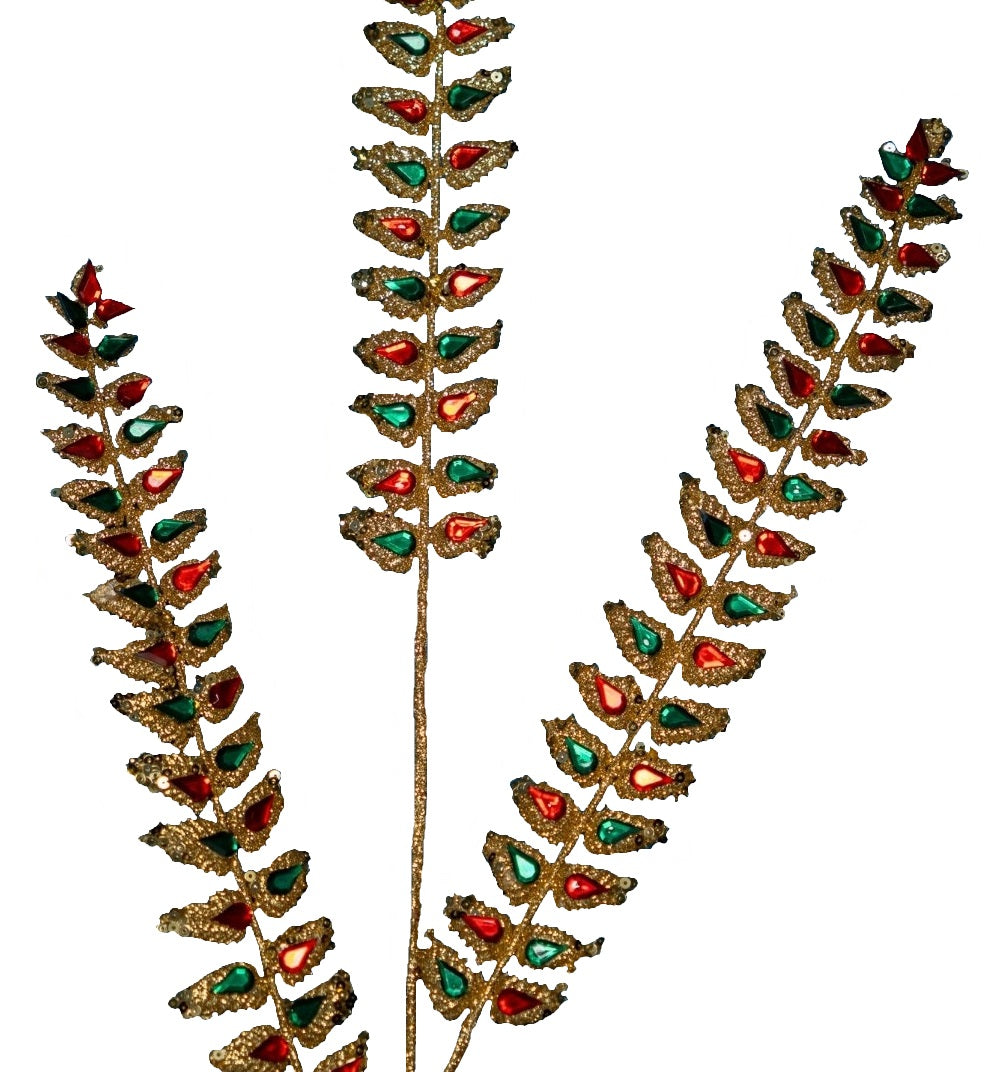 This is an up close look at the gold, red and green leaves.