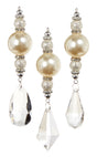 This image shows the three crystal pearl drop ornament options.