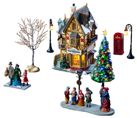This image shows what this Lemax house set looks like on a white background.