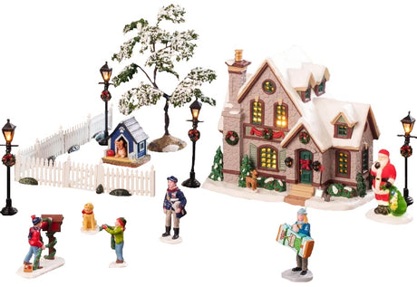 This image shows what this Lemax house set looks like on a white background.