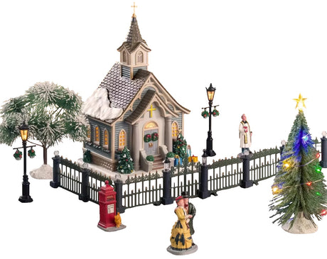This image shows what this Lemax house set looks like on a white background.