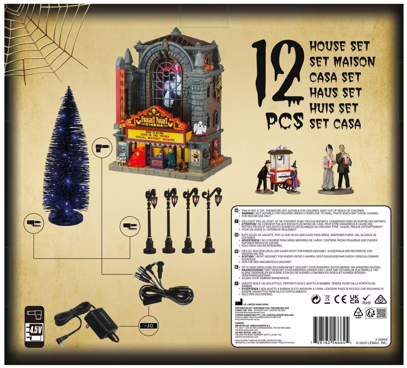 Lemax Spooky Town Fright Night Cinema Set #56664 – American Sale