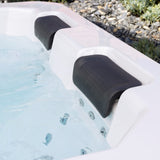 This is an up close view of the headrests in the hot tub.