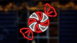 This moving image shows the peppermint candy LED light twinkling.