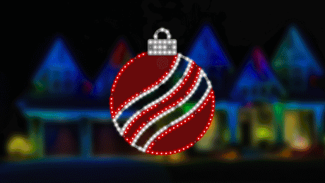 This animated image shows the Red and Pure White twinkling LED ornament decoration.