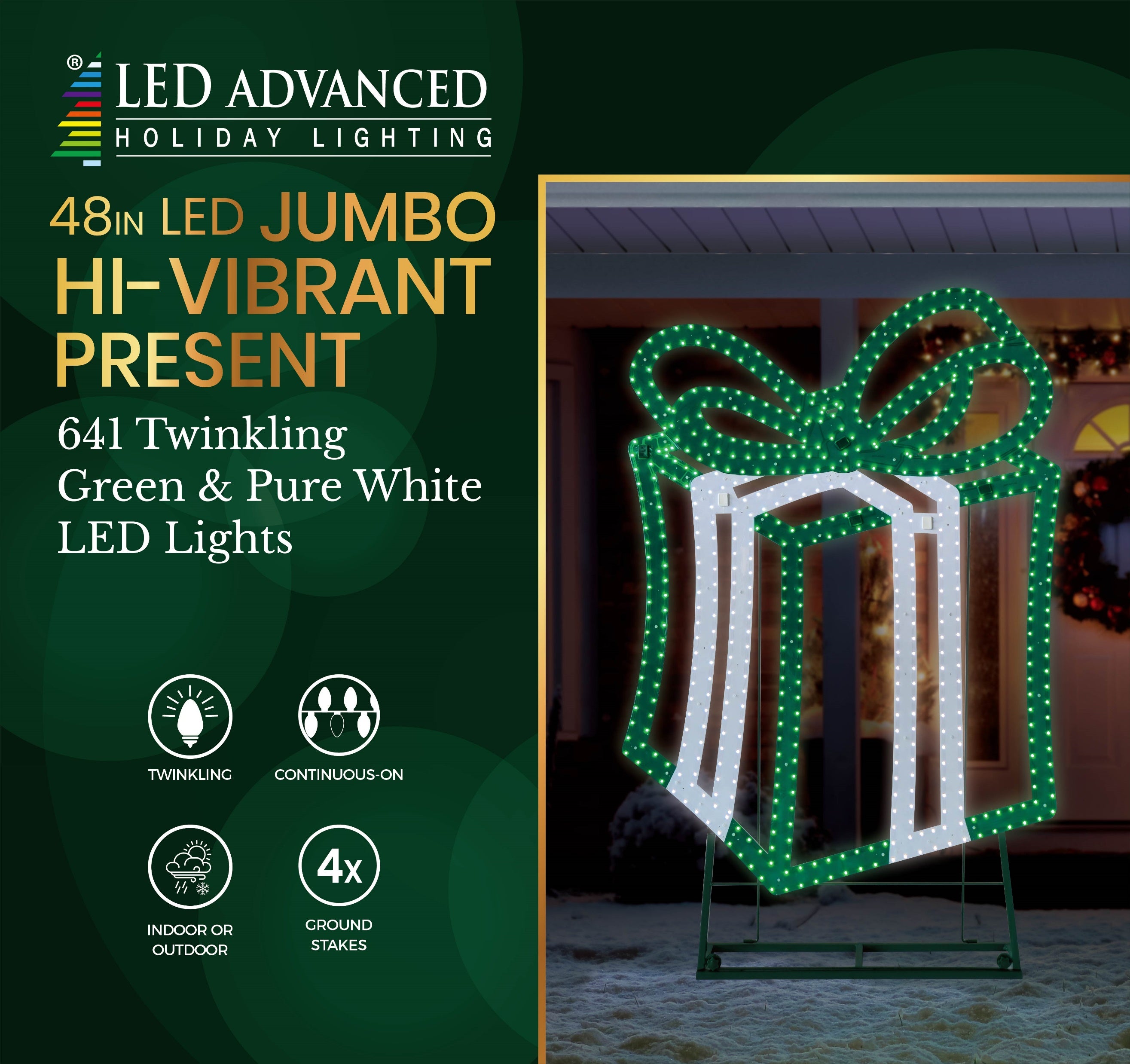 Hi-Vibrant LED Jumbo Present Decoration | Outdoor LED Decorations