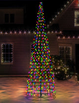 Wire Cone Tree Outdoor Decoration with Multi Twinkling C5 LED Lights