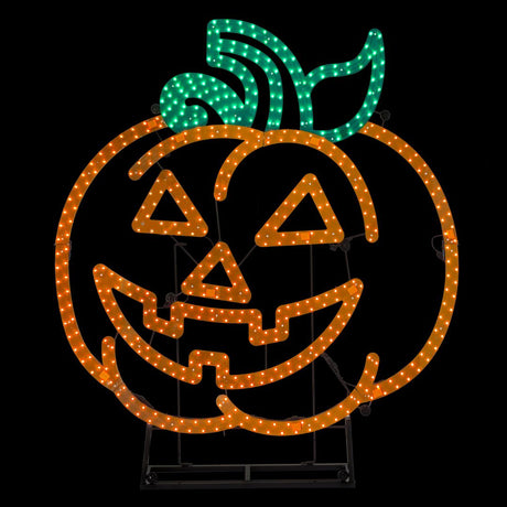 This image shows the LED pumpkin decoration on a black background.