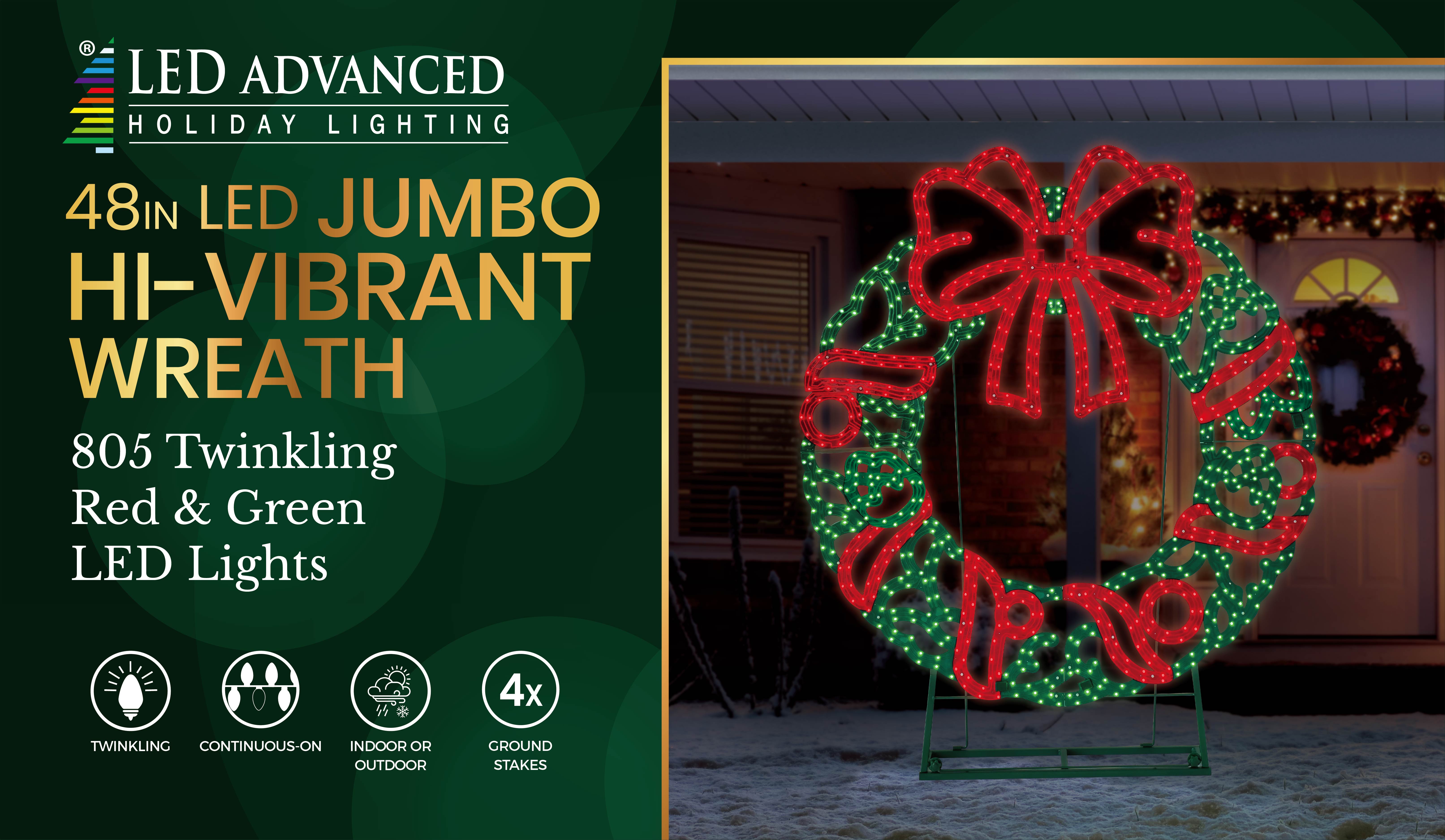 LED Christmas Wreath Decoration | Outdoor Christmas Decor