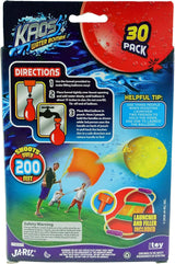 This image shows the back of the packaging with the directions. Use the funnel provided to make filling the balloons easy. 