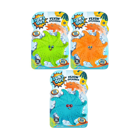 This image shows all three of the color options for this pool toy on a white background.