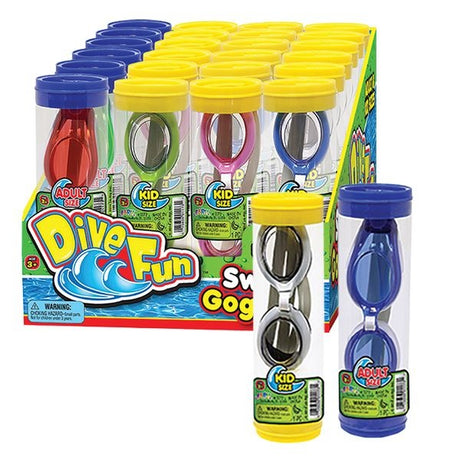 This image shows the different color options available for these goggles, as well as the different packaging that they come in.