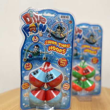 This image shows two different color options available for these swim thru hoops.