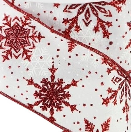 This is an up close view of some of the snowflakes on this ribbon.