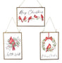 Glass Christmas ornaments that feature cardinals.