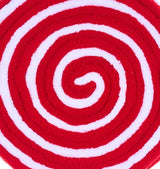 This is an up close view of the red and white swirl on this pick spray.