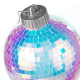 This is an up close view of the plastic mirror tiles on this plastic ornament.