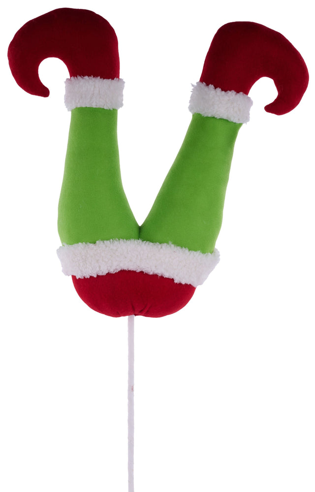 This image shows a pick spray designed to look like the Grinch's legs.