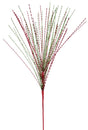 This image shows the pick spray with twisted foil branches on a red stem. The branches are red and lime green.