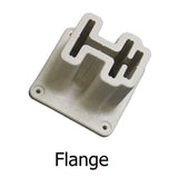 This image shows what the flange for this specific ladder looks like on a white background.