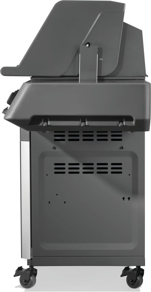 This is a side view of the grill with the grill closed.