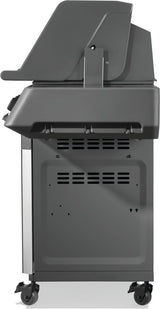 This is a side view of the grill with the grill closed.
