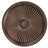An up close view of the top of the bronze colored umbrella base.