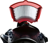 This image shows the vacuum opened with the filter put inside.