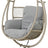 Wicker chair shaped like an egg. This is the gray option.