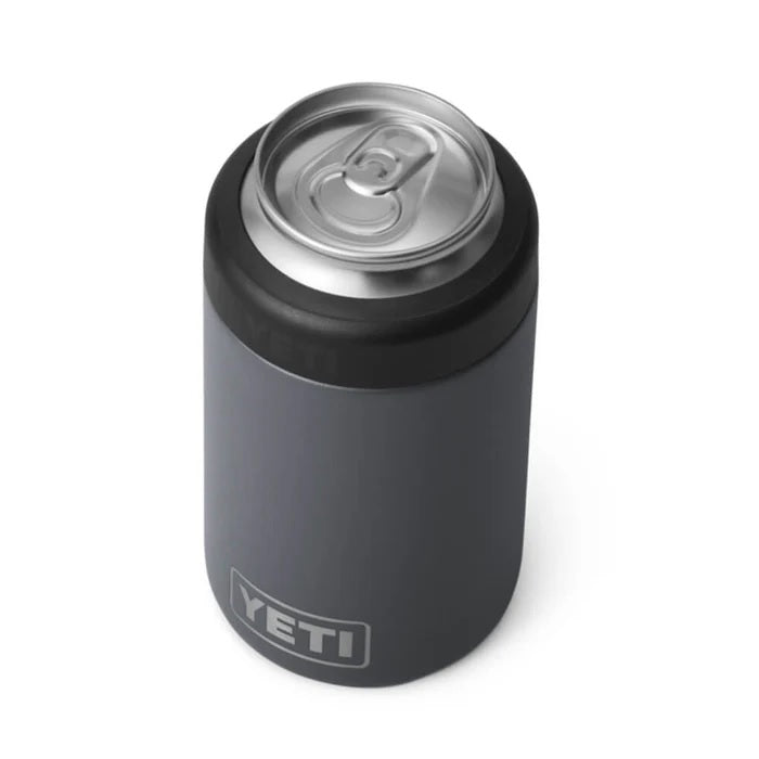 Charcoal colored Yeti colster.